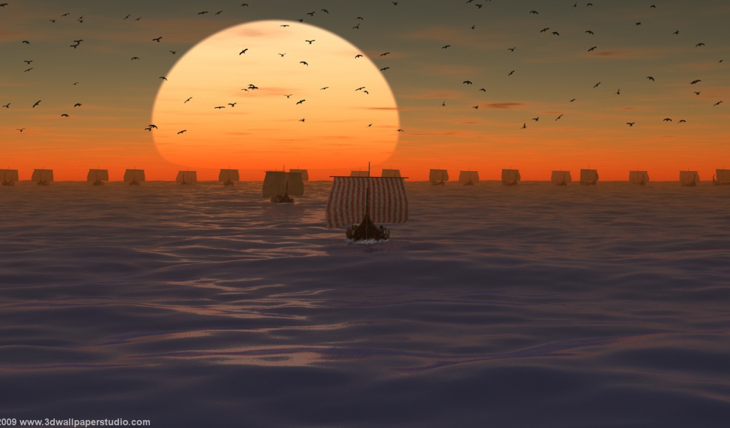 Армада кораблей викингов