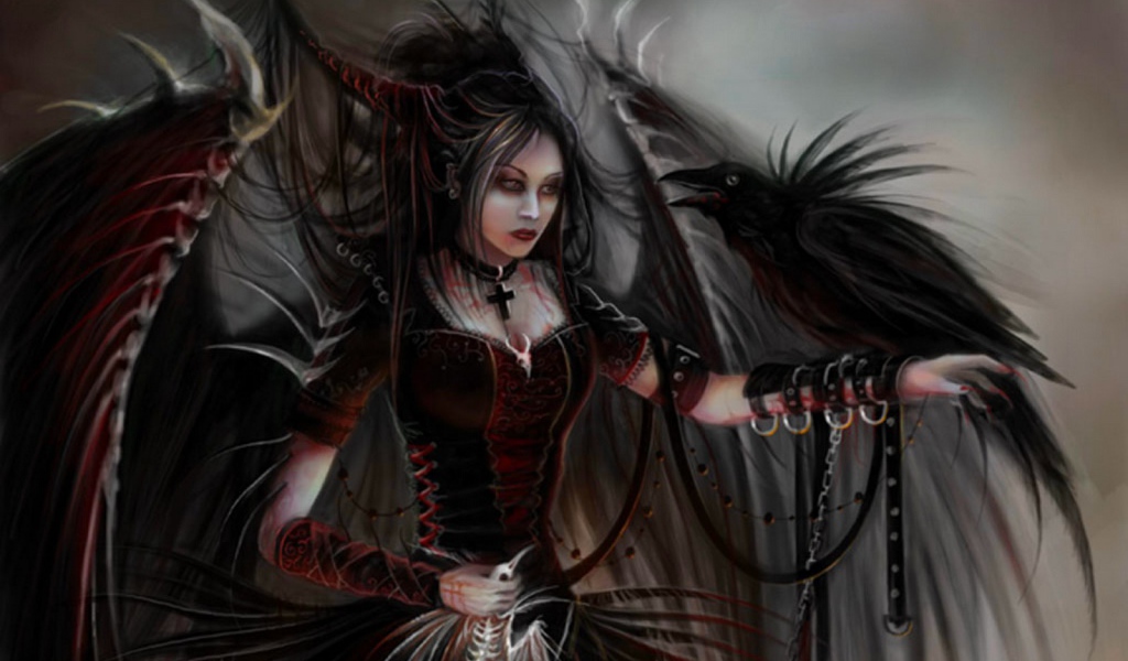 Черный ангел с вороной