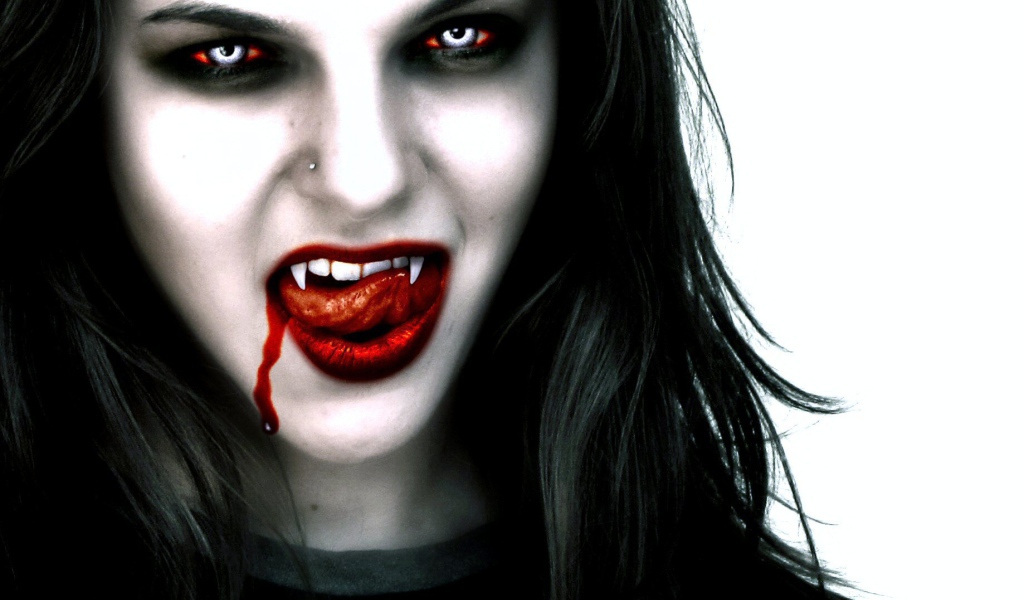 Кровавая девушка вампир