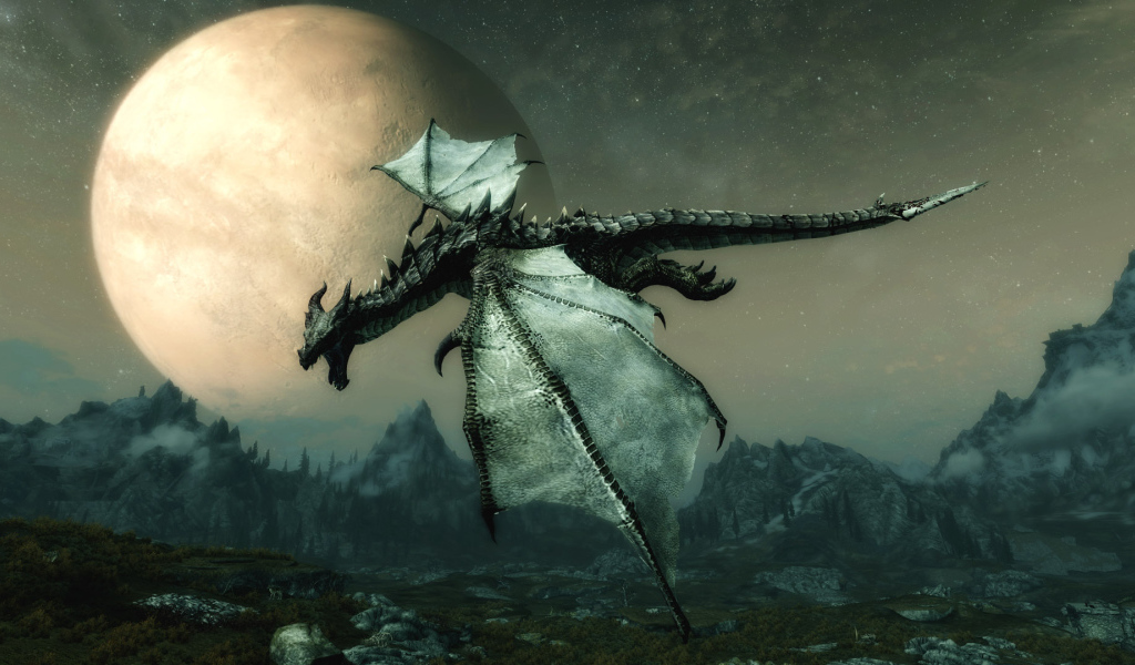 Дракон летит над землей