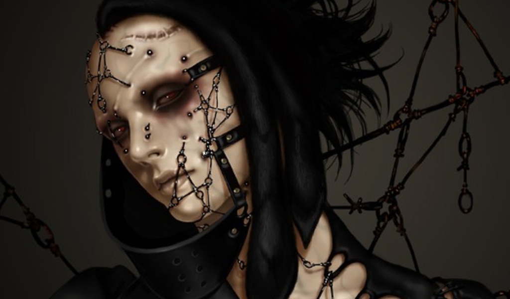 Фантастический пирсинг на лице