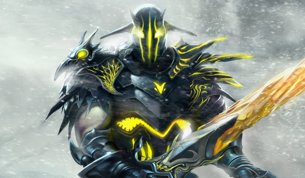 Огненный воин с мечом