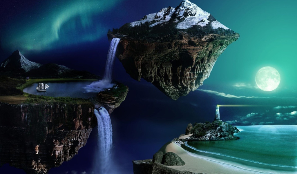 Летающие острова и луна