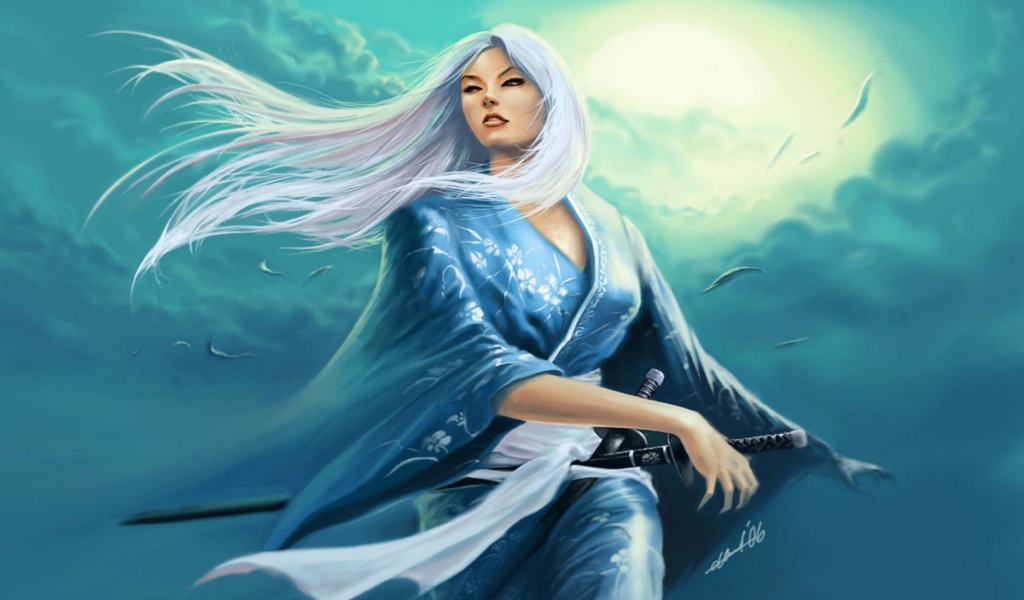 Богиня с белыми волосами