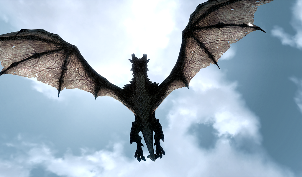 В облаках летит дракон