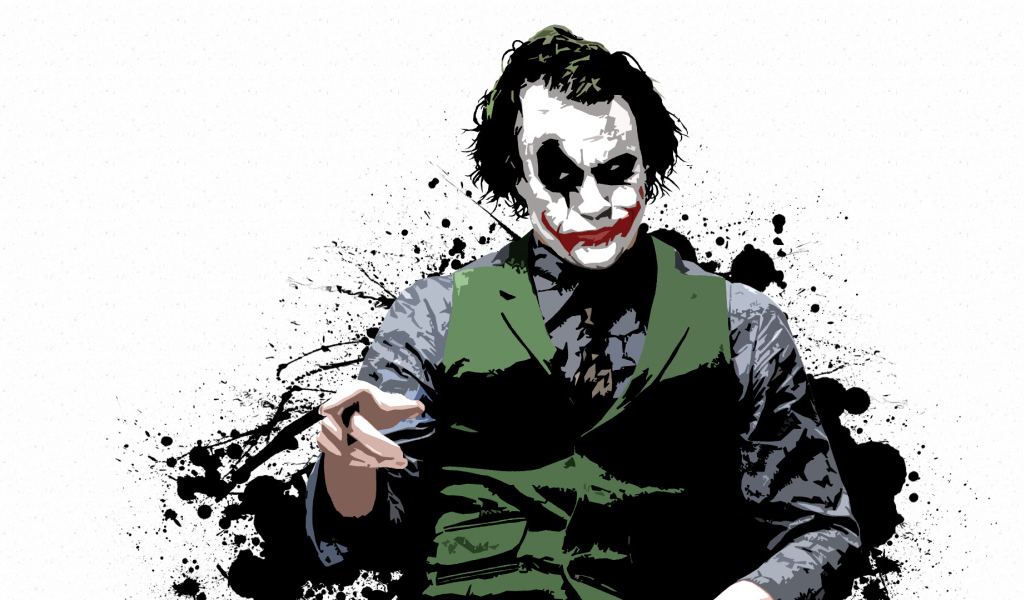 Джокер показывает пальцем