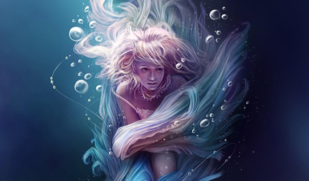 Русалка под водой