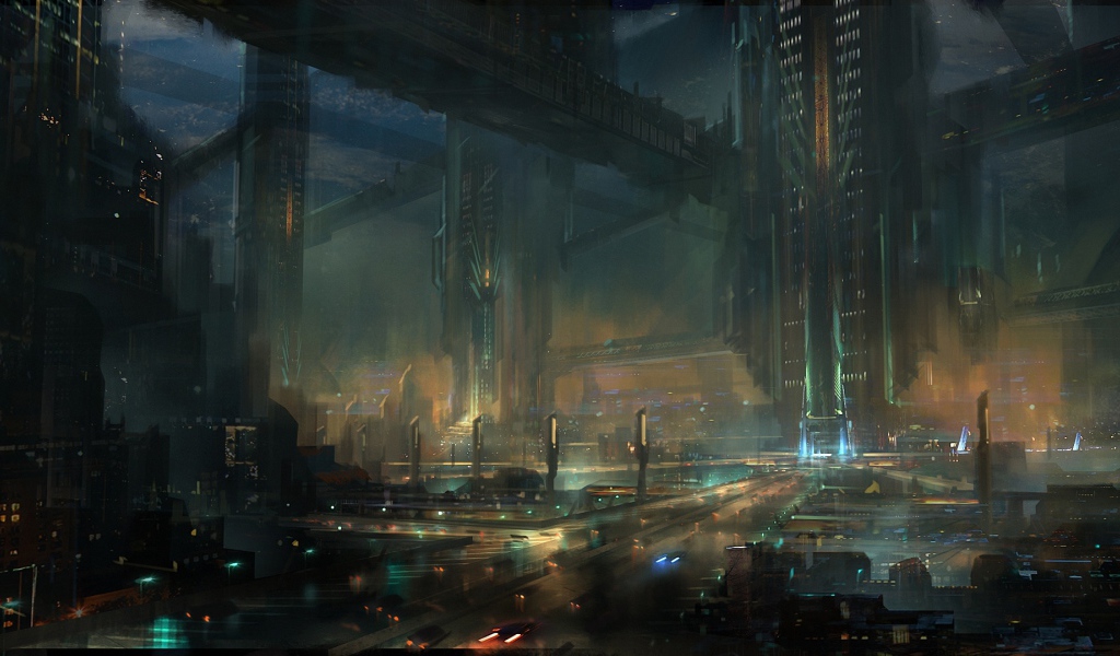 Ночные огни большого города