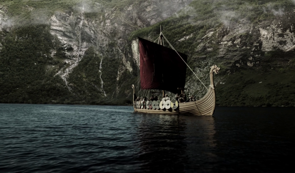 Красный парус корабля викингов