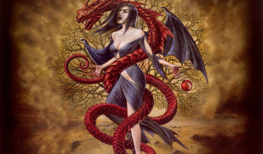 Дракон и женщина вампир