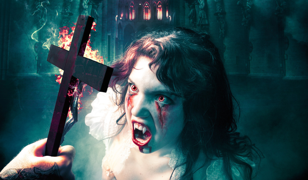 Борьба с девушкой вампиром