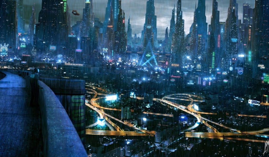 Неоновые огни города