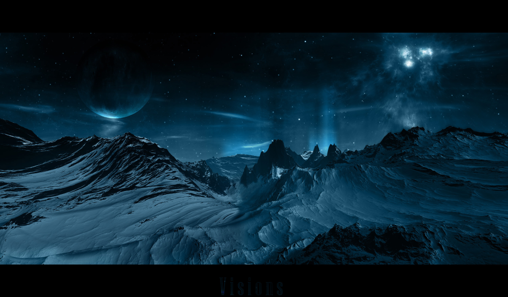 Планета и звездное небо