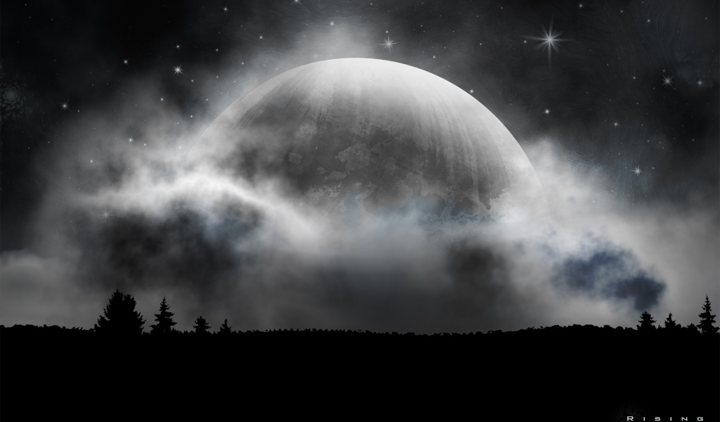 Планета на облачном небе