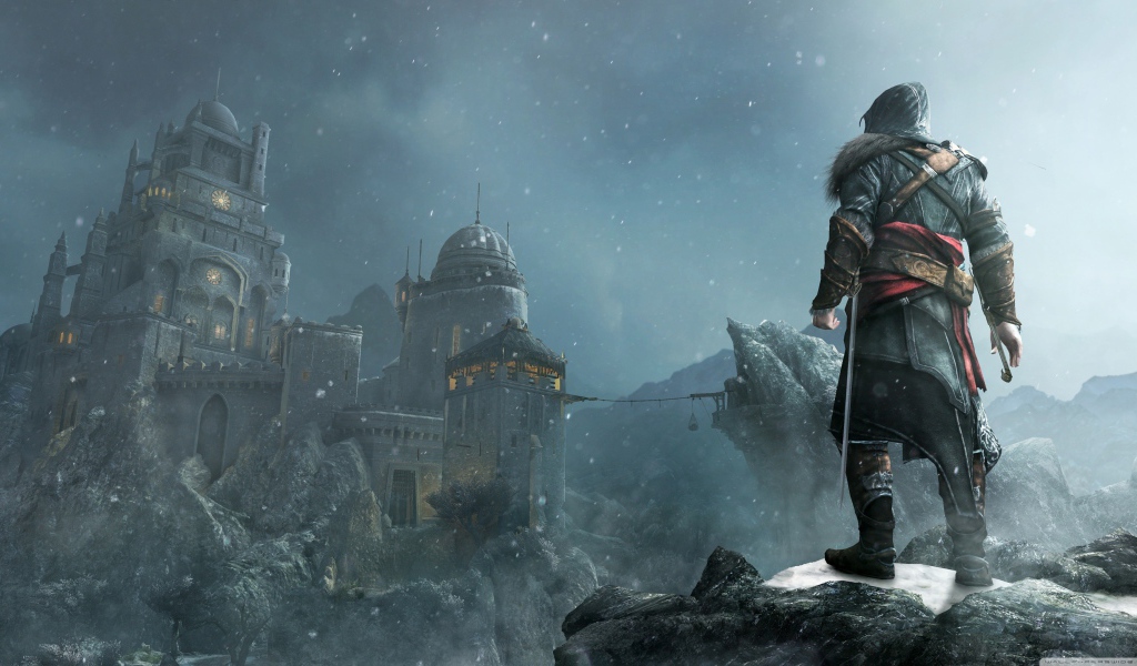 Воин смотрит на крепость