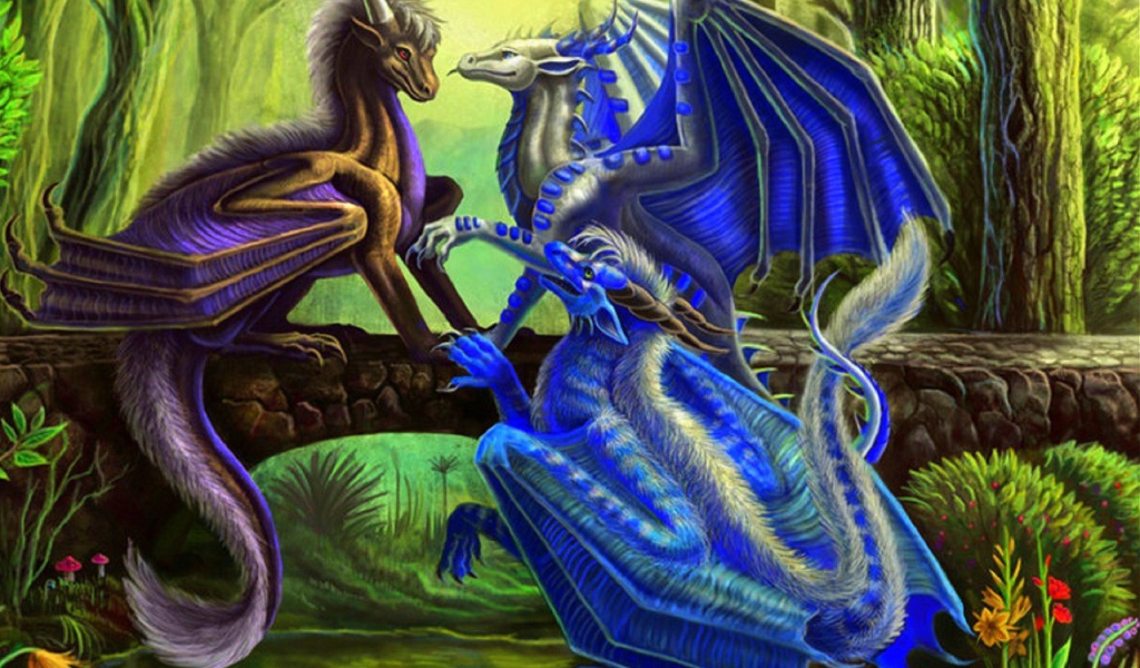 Три синих дракона