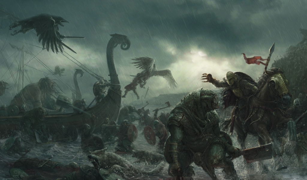 Сражение викингов с монстрами