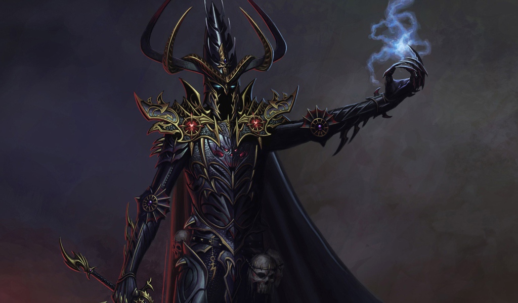 Чудовище в доспехах с черепом