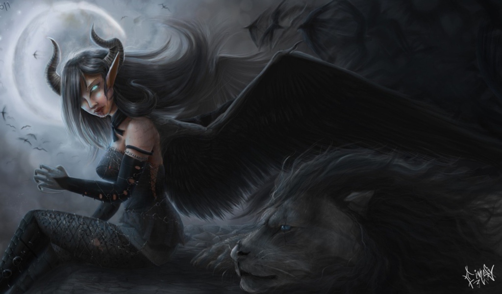 Черный ангел и лев