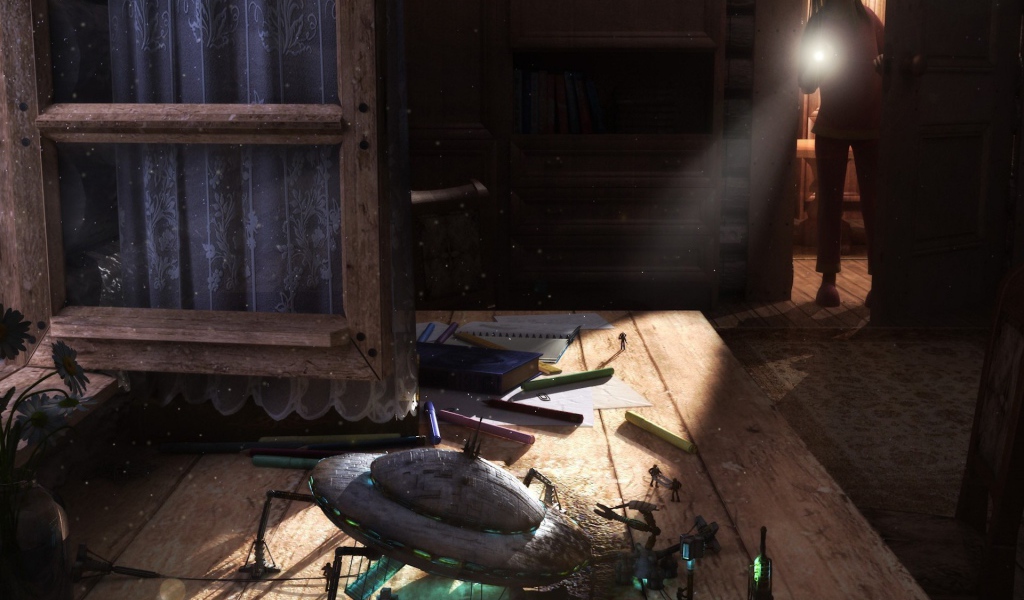 Летающая тарелка на столе