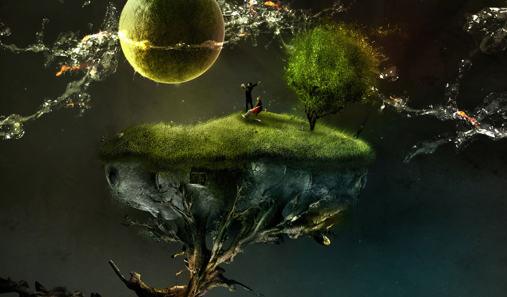 Люди на летающем острове