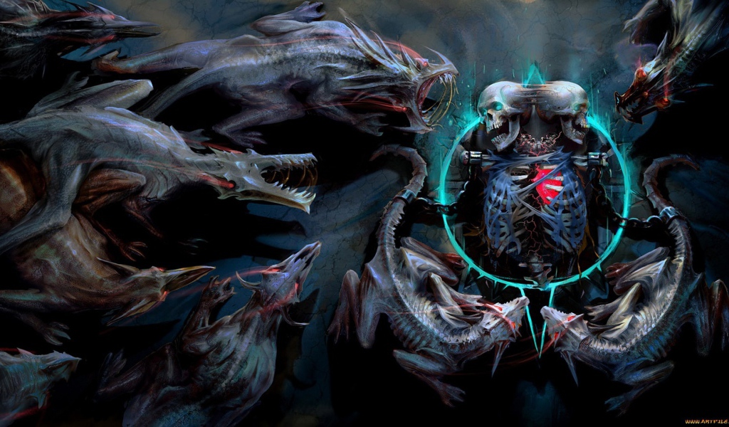 Скелет и монстры