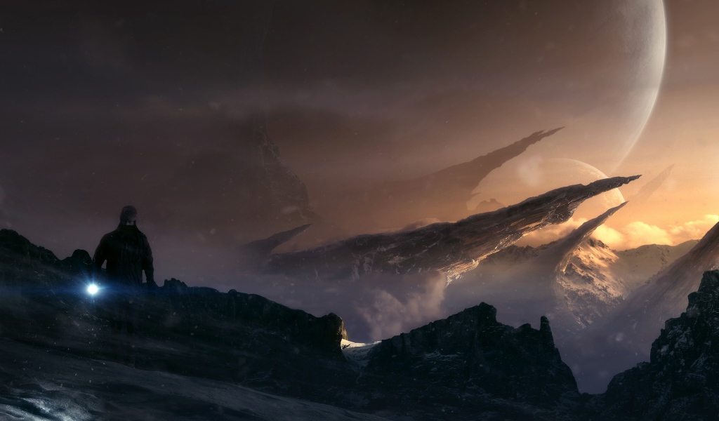 Пейзаж фантастической планеты