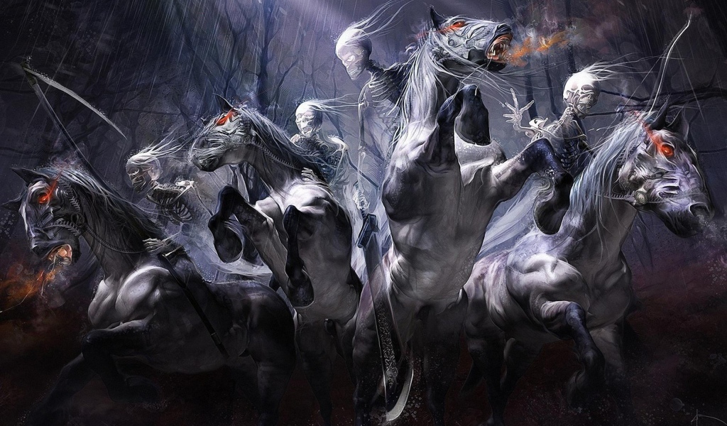 Скелеты на лошадях