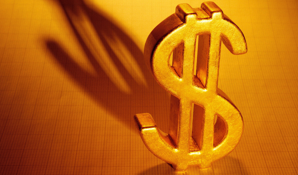 Золотой знак доллара