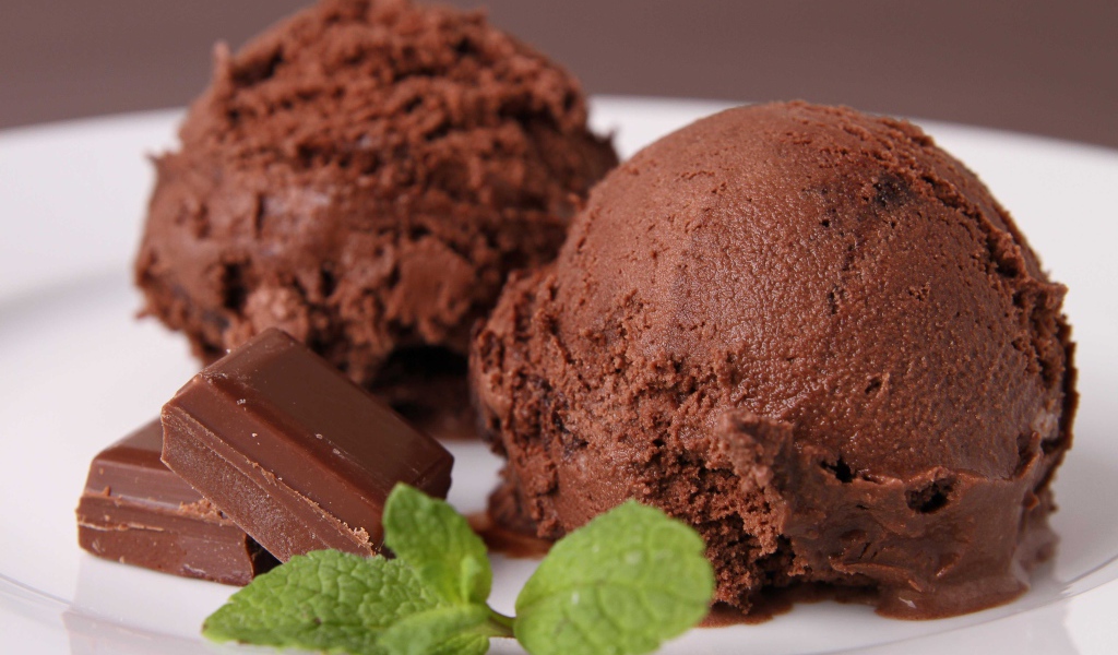 Шоколадное мороженое с мятой