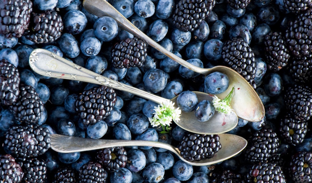 Ложки на чернике и ежевике