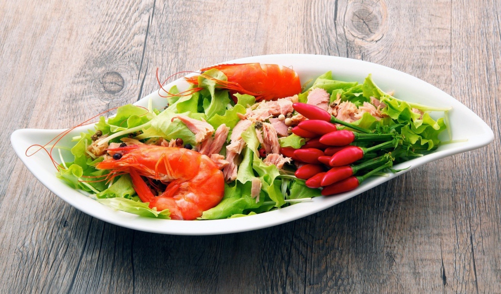 Ланч с креветками