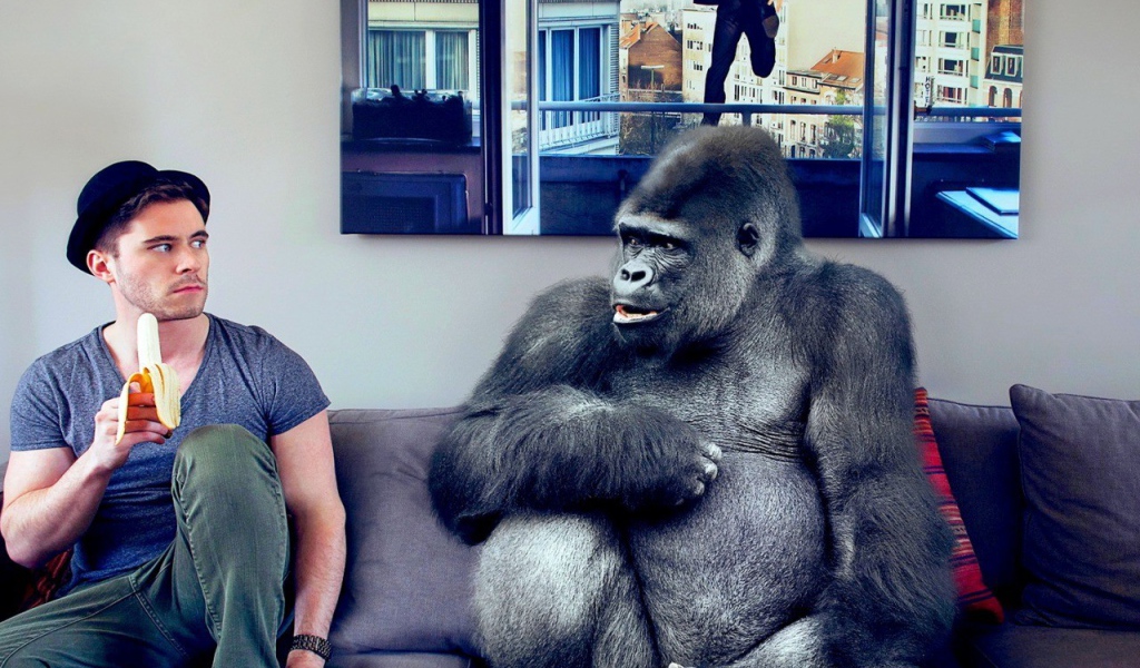 Давид Олкарни с бананом