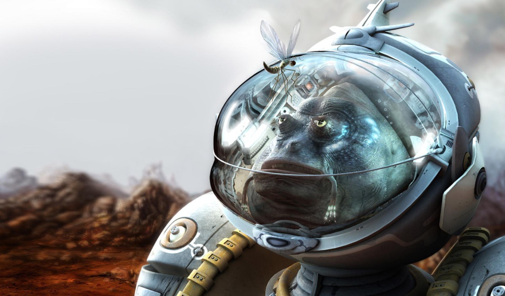 Стрекоза на скафандре