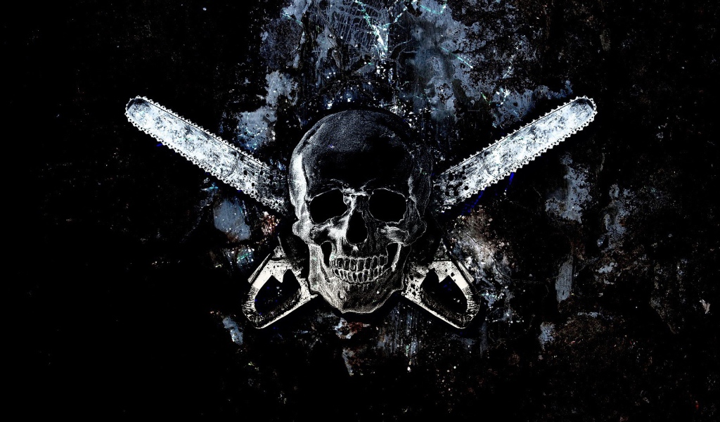 Череп и две бензопилы