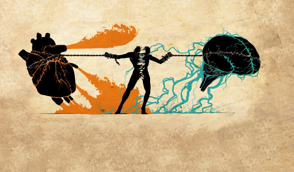 Мозги и сердце разрывают человека