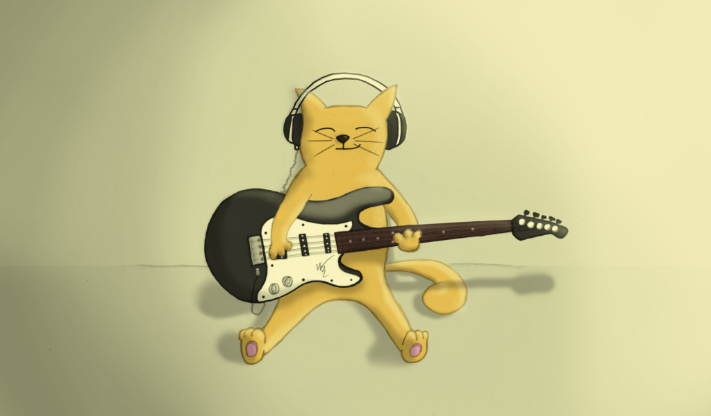 Кот с гитарой