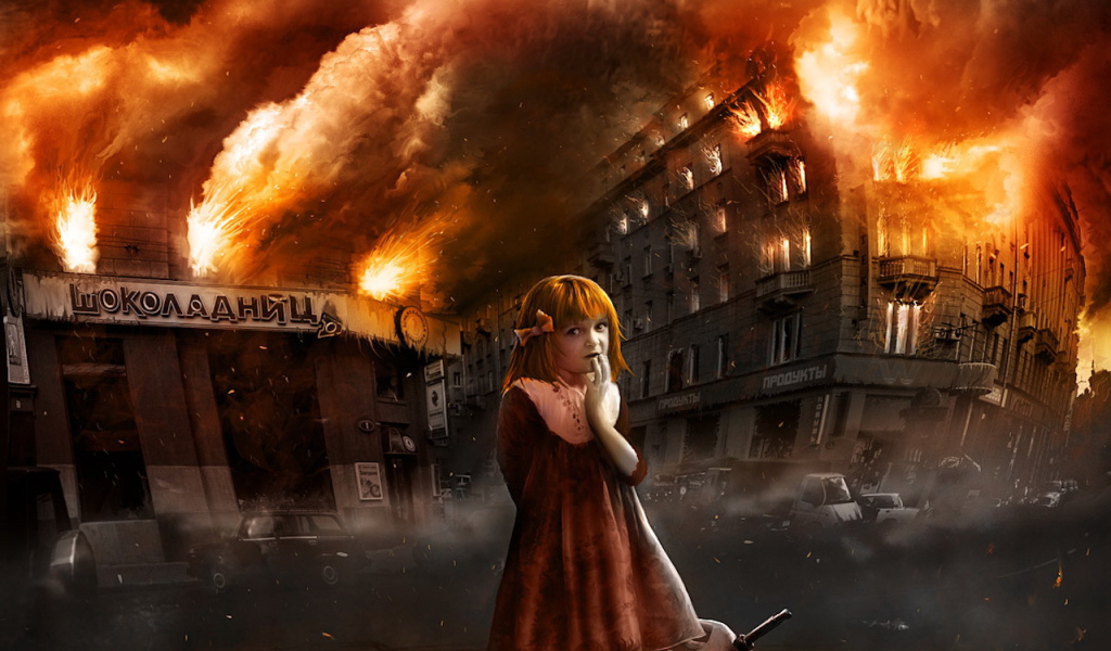 Девочка с канистрой бензина