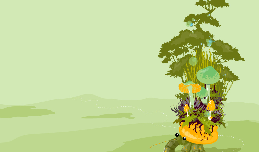 Растительность на крабе