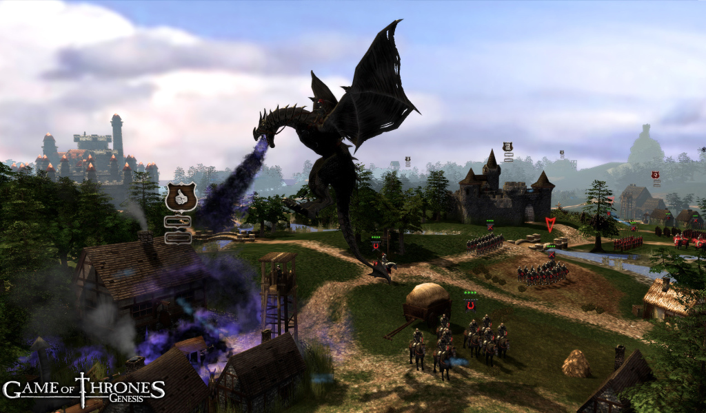 Дракон атакует в игре Игры престолов