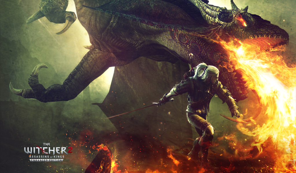 Огнедышащий монстр в игре Ведьмак