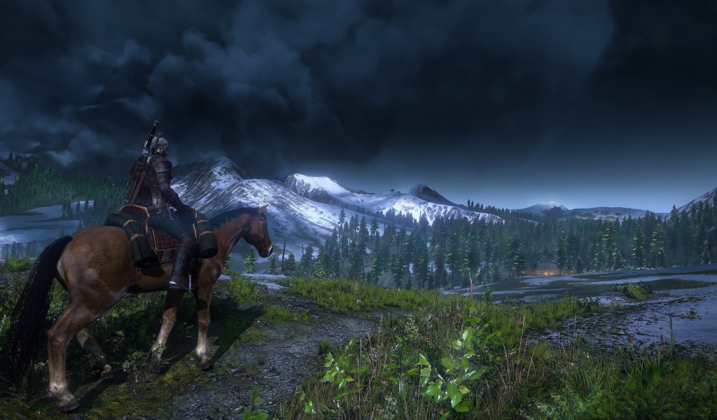 Hero on horseback from the game The Witcher