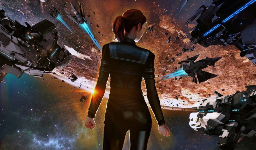 Девушка в игре Ancient space