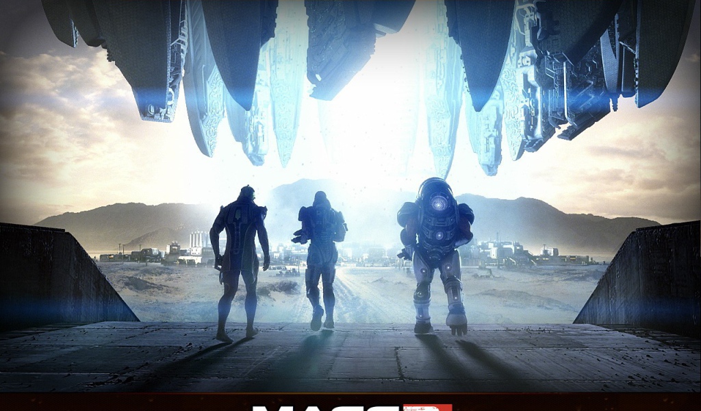 Воины выходят из космического корабля