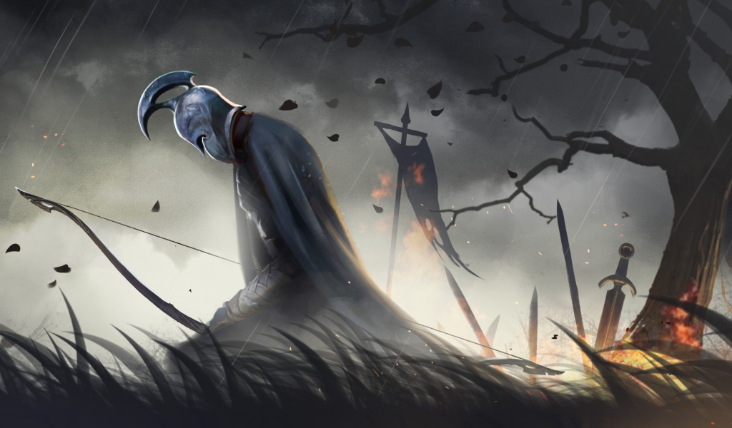 Воин на коленях