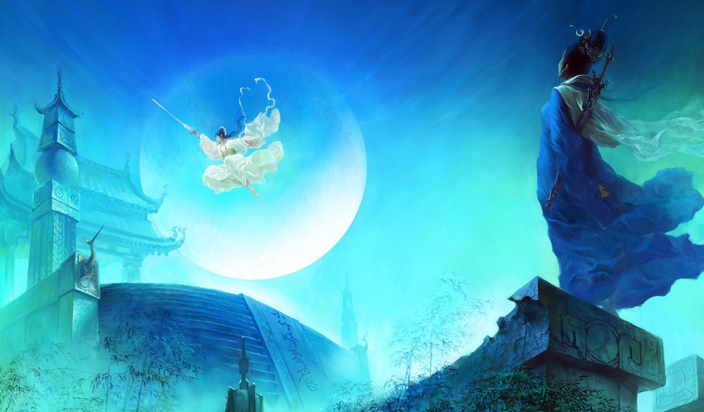 Летающий воин из игры