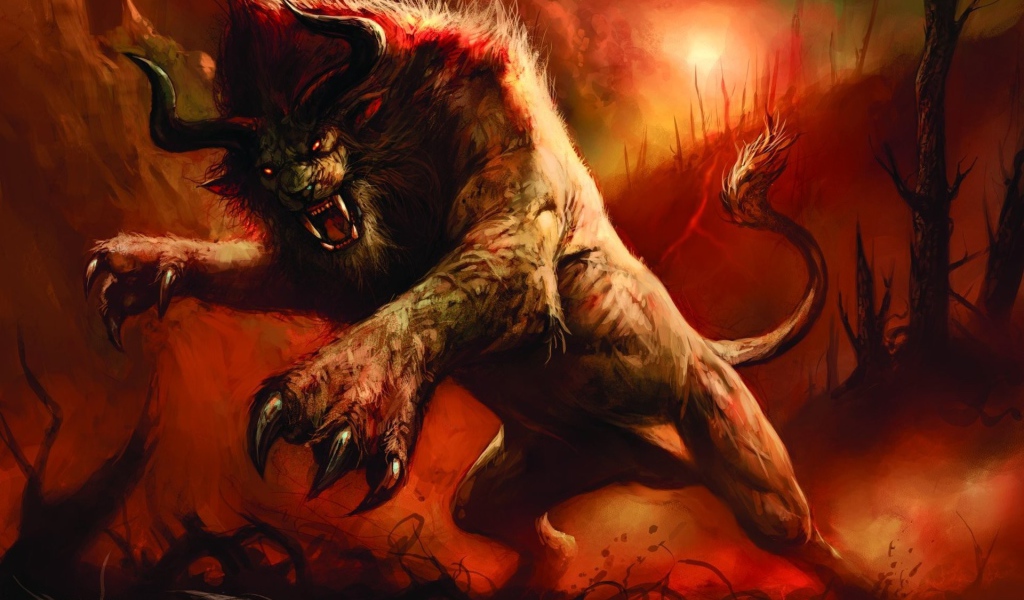 Лев с рогами из игры