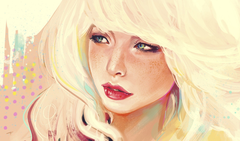 Рисунок девушки с веснушками
