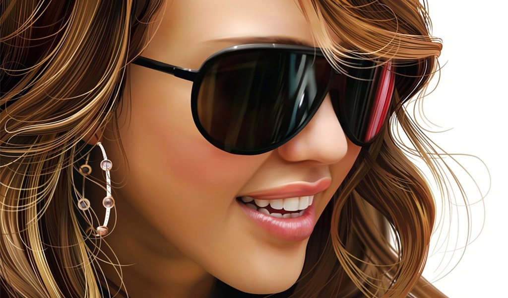 Гламурная девушка в очках