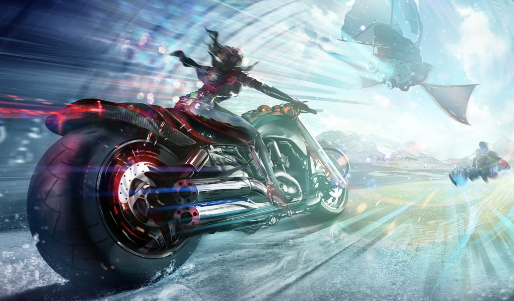 Девушка на мотоцикле